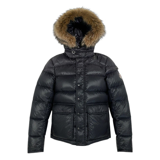 65j5 MONCLER モンクレール HUBERT ファーフード ダウンジャケット サイズ0 ブラック メンズk02i