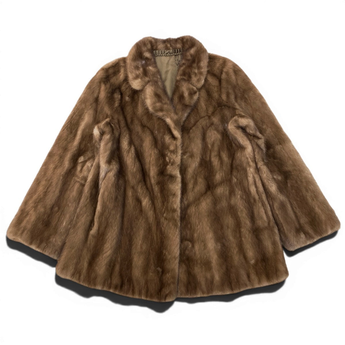 93h9 パステルミンク ファーコート サイズ13 茶系 本毛皮 Pastel Mink Fur Coat Brownt18r