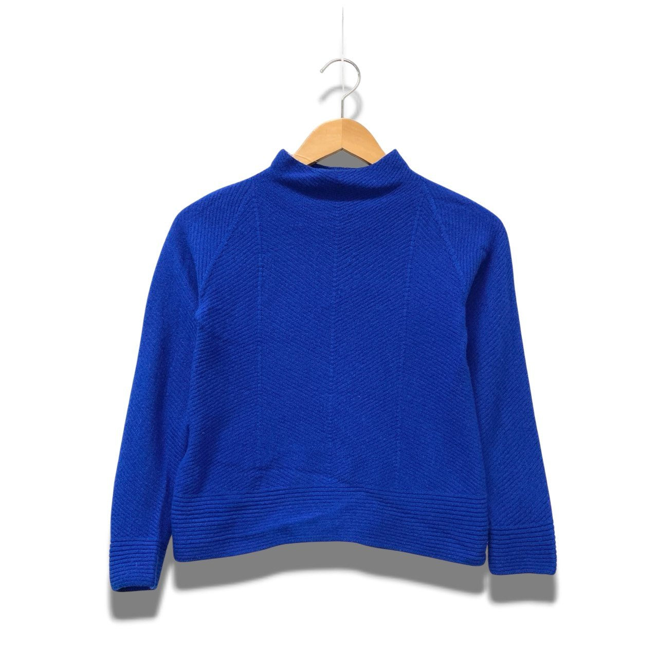 77b17 ISSEY MIYAKE HaaT イッセミヤケ ハート ロングスリーブハイネックニットセーター ショート丈  HA41KJ391 2サイズ ブルー ウール100％ レディース 女性用u02t