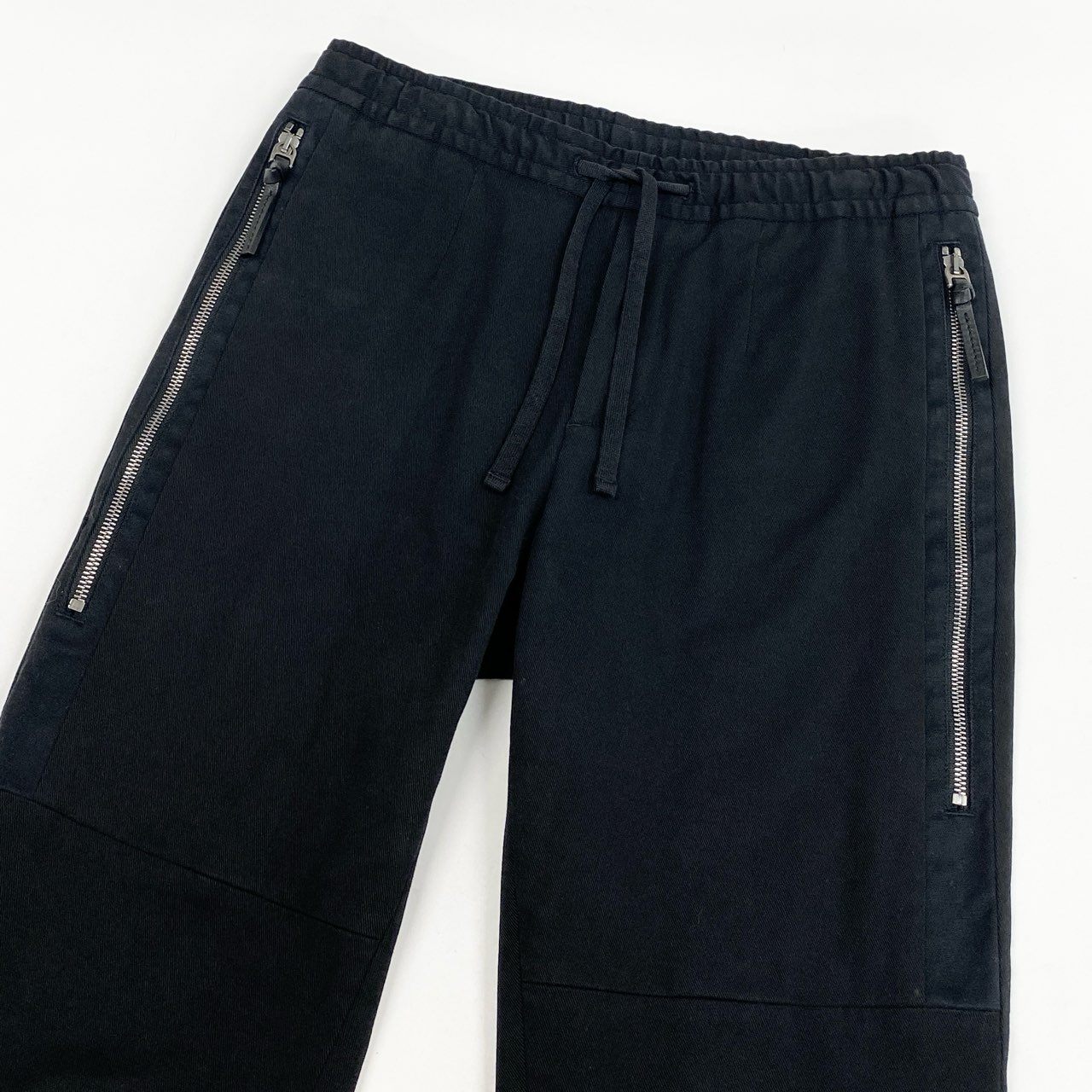 3l25 DOLCE&GABBANA ドルチェアンドガッパーナ イタリア製 ジョガーパンツ コットンパンツ ウエストゴム○ テーパード メンズ 紳士服 44 ブラックk02i