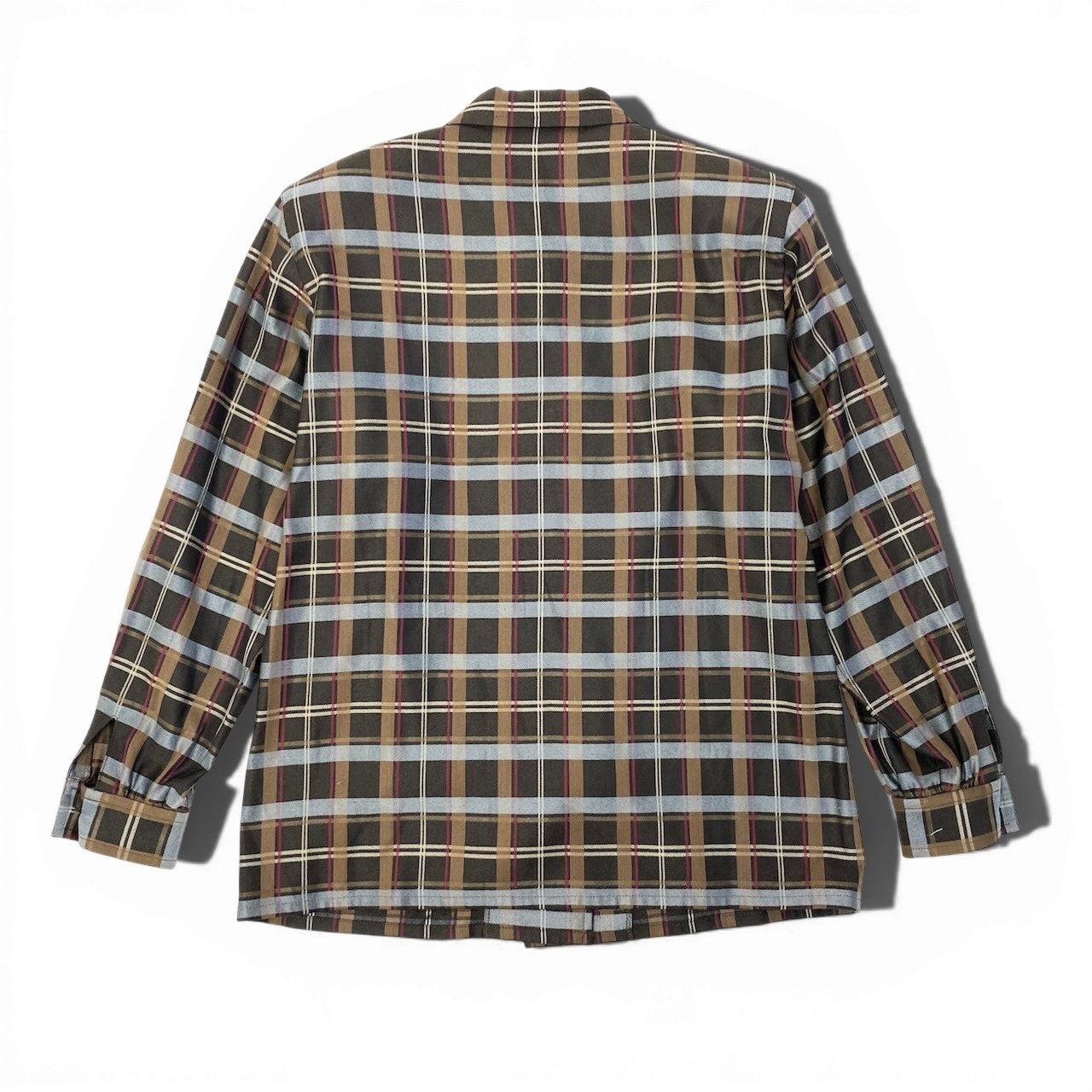 23c16 GIVENCHY Life ジバンシー ライフ Vintage ロングスリーブシャツ チェックシャツ ブラウス トップス 9サイズ ブラウン系 レディース 女性用o07t