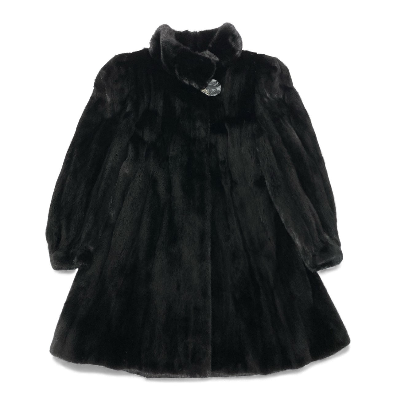 55k11 SAGA MINK サガミンク 銀サガ ダークミンク ロングコート ブラック 最高級本毛皮 裏地刺繍 MINK FUR リアルファー 艶◎t18r