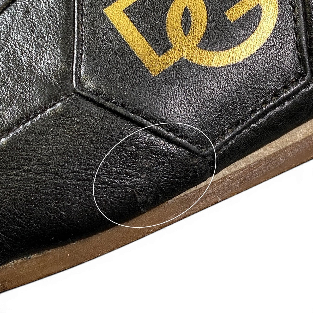 1g8 DOLCE&GABBANA ドルチェアンドガッパーナ サッカーボール DGロゴ ローカットスニーカー シューズ CA0194 ブラック レザー メンズ 男性用o07t
