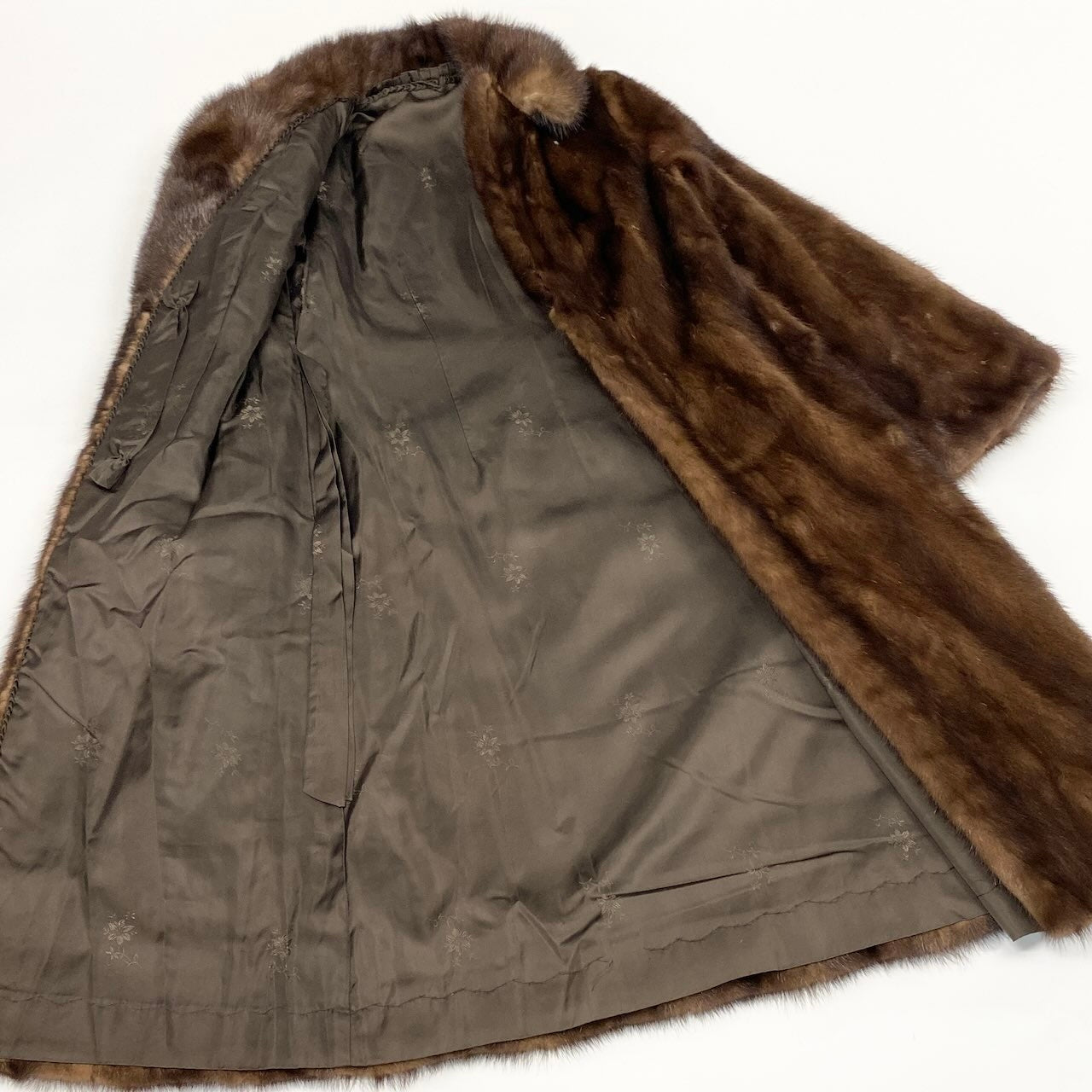 69e13 パステルミンク ロングコート サイズ9 ブラウン 本毛皮 Pastel Mink Fur Long Coat 毛質 毛並み◎t18r