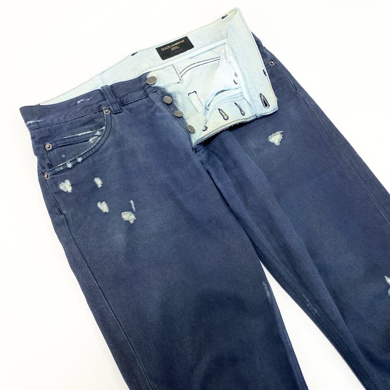 66k11 DOLCE&GABBANA ドルチェ＆ガッバーナ クラッシュ加工 グランジ デニムパンツ ジーンズ サイズ44 メンズk02i