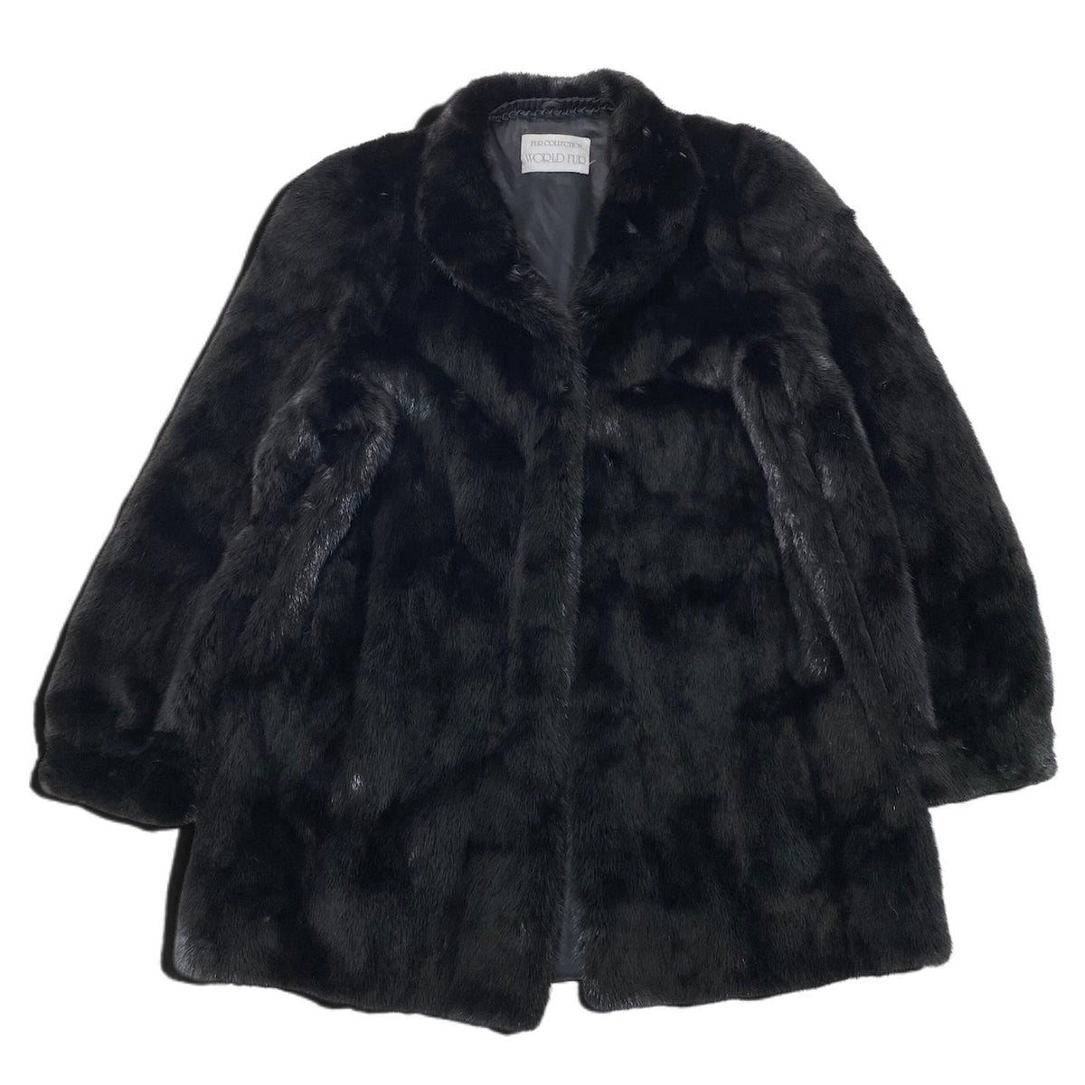 12i21 ダークミンク ファーコート サイズF ブラック 最高級本毛皮 Dark Mink Fur Coat リアルファーt18r