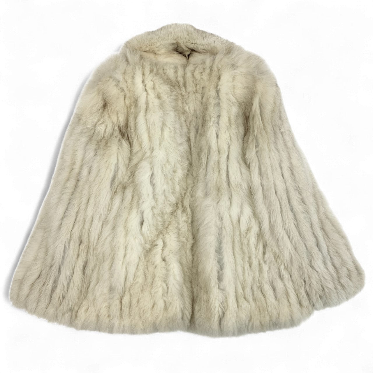 49k19 SAGA FOX サガフォックス 銀サガ ブルーフォックス ファーコート 13 ホワイト 本毛皮 FOX FUR リアルファーt18r