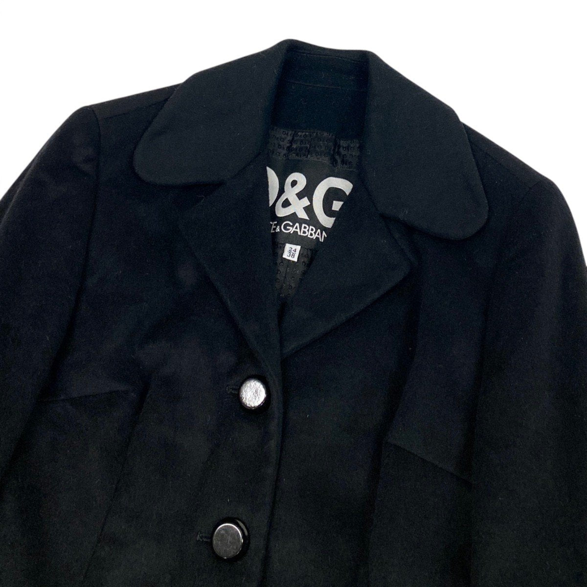 4i30 D&G DOLCE&GABBANA ドルチェアンドガッパーナ テーラードジャケット アウター イタリア製 38サイズ ブラック レディース 女性用u02t