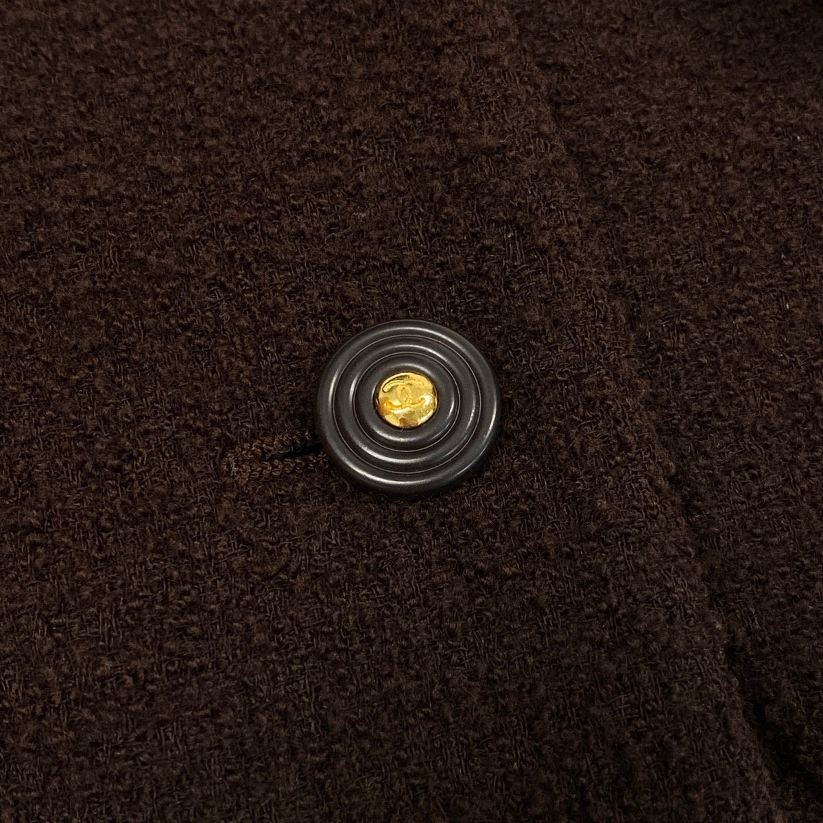 Ch28 【美品】CHANEL 1995AW ツイードジャケット フラップポケット P05801 40サイズ ブラウン レディース 女性用k02i