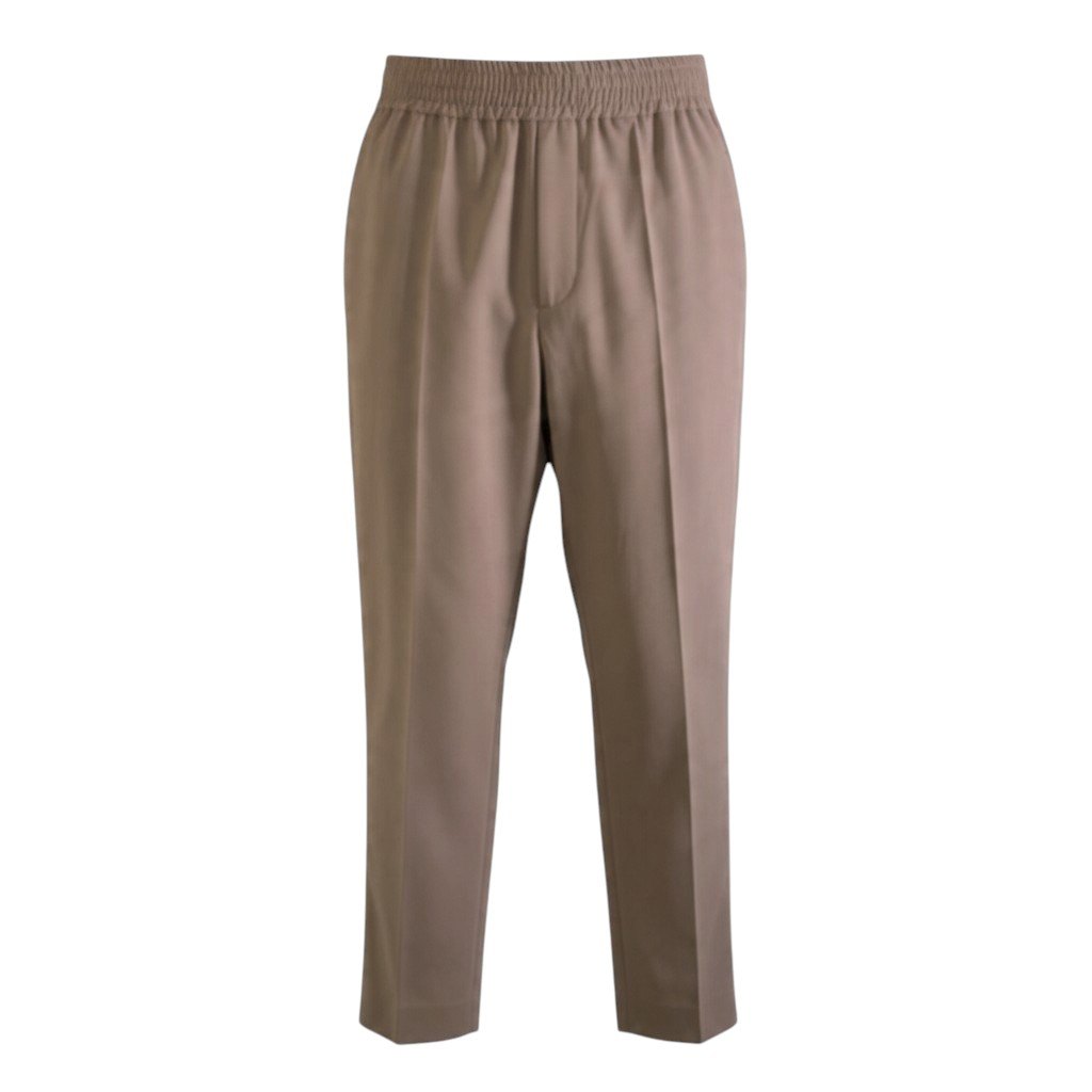 35j26 【未使用タグ付】 BRUNELLO CUCINELLI ブルネロクチネリ スラックスパンツ ウエストゴム ステッチデザイン サイズ42 ブラウン レディースu02t
