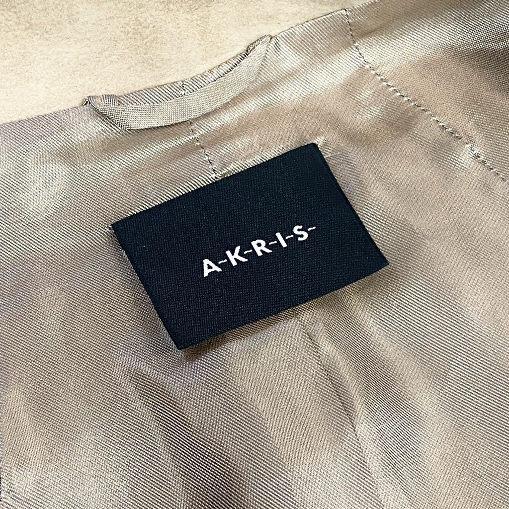 69L17 AKRIS アクリス スウェードジャケット レザージャケット ウエストベルト アウター 40サイズ ベージュ レディースu02t