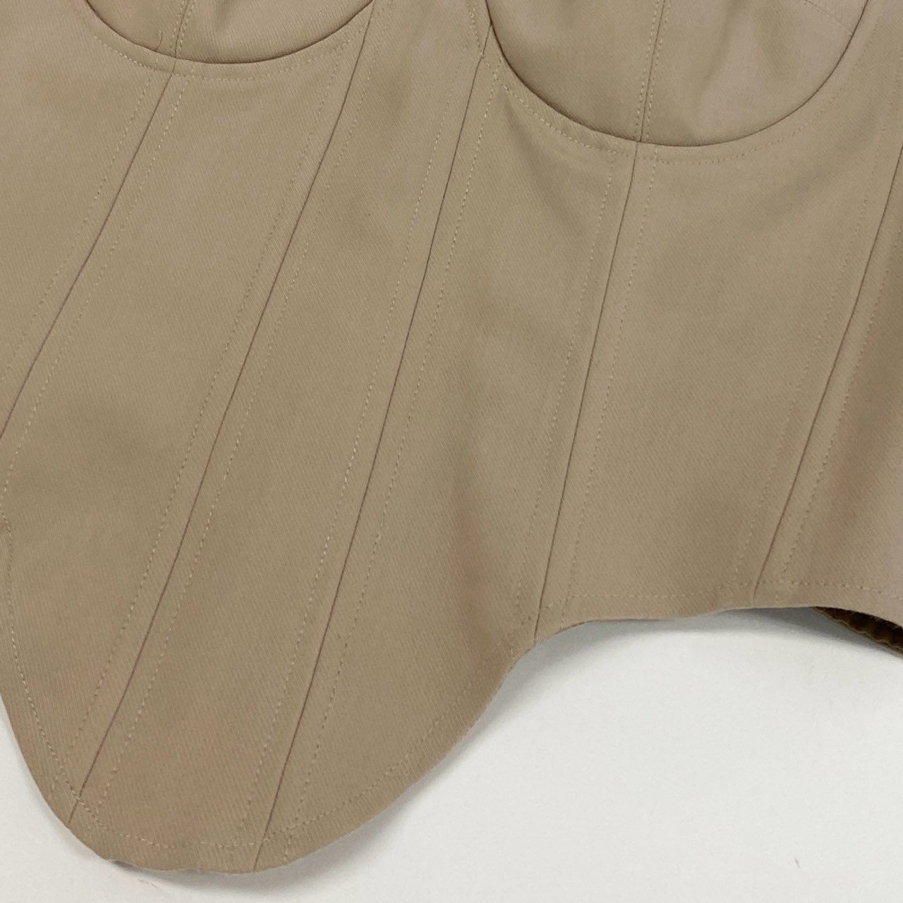 60j27《極美品》rokh ロク 22SS クロップドコルセット オフショルダートップス R0CA202 38サイズ ベージュ レディースu02t