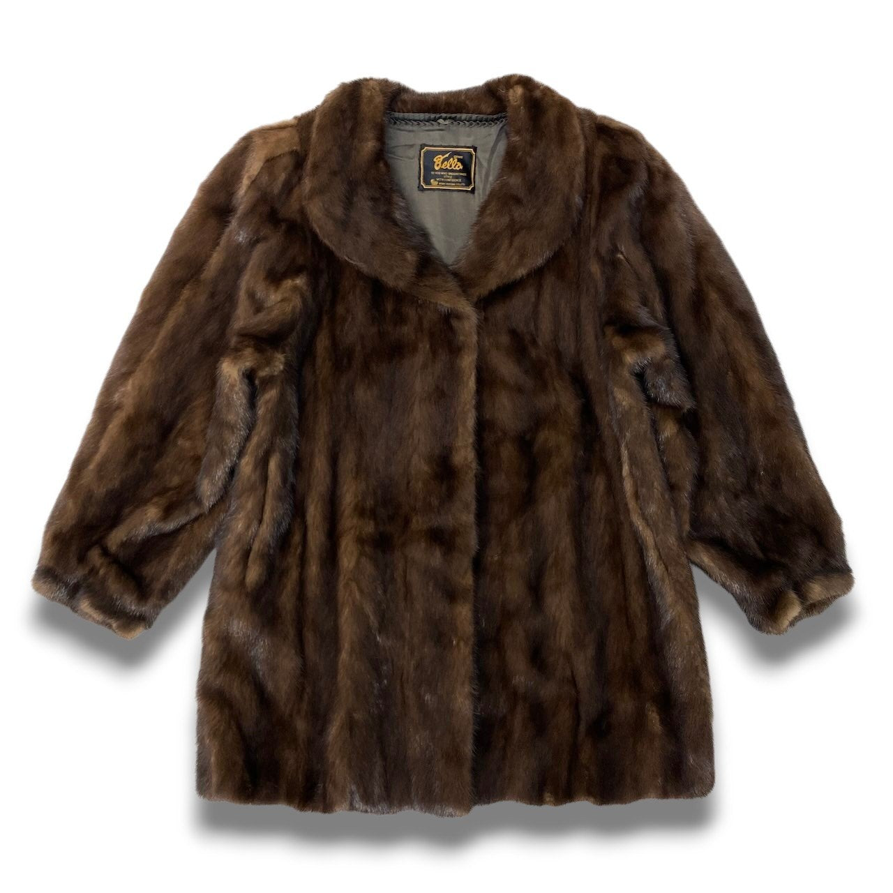 47c18 GINZA Bella デミバフミンク ファーコート サイズ11 ブラウン 本毛皮 Mink Fur Coat リアルファー 毛質◎t18r