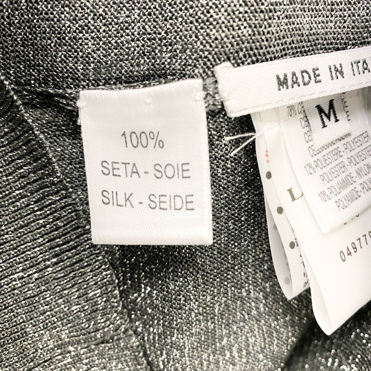 2b17 【極美品】LEONARD レオナール ロングスリーブラメニット 美しい花柄プリント トップス 0497794 Mサイズ グレー レディース 女性用u02t