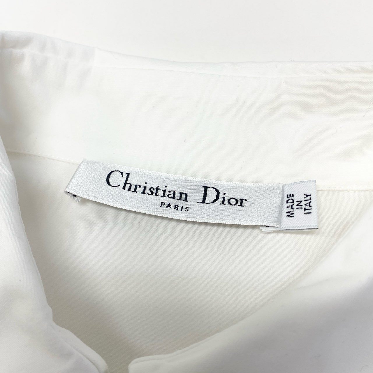 11b6 Christian Dior クリスチャンディオール イタリア製 ボウタイデザイン 長袖シャツ ブラウス ロングスリーブ 0H21520A1324 42 ホワイト コットン レディースo07t