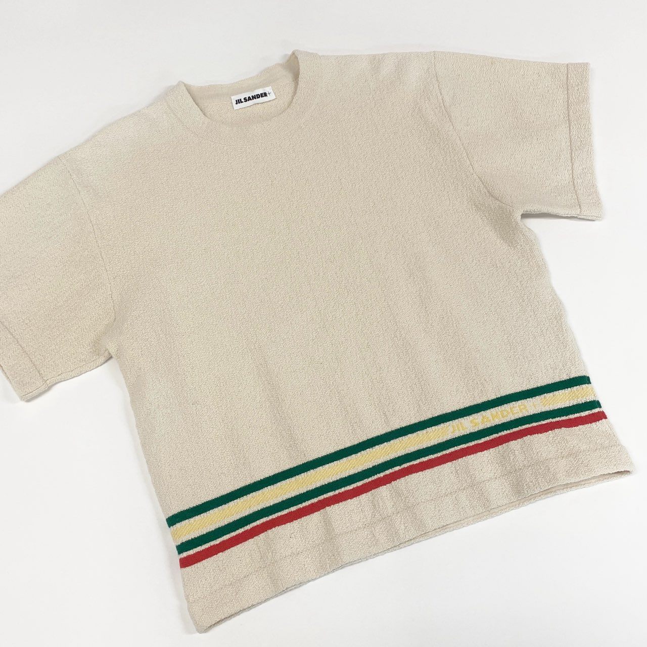 63k20 JIL SANDER＋ ジルサンダープラス バイ ルーシー アンド ルークメイヤー パイルテクスチャー オーバーTシャツ サイズ32 アイボリー レディース 女性用