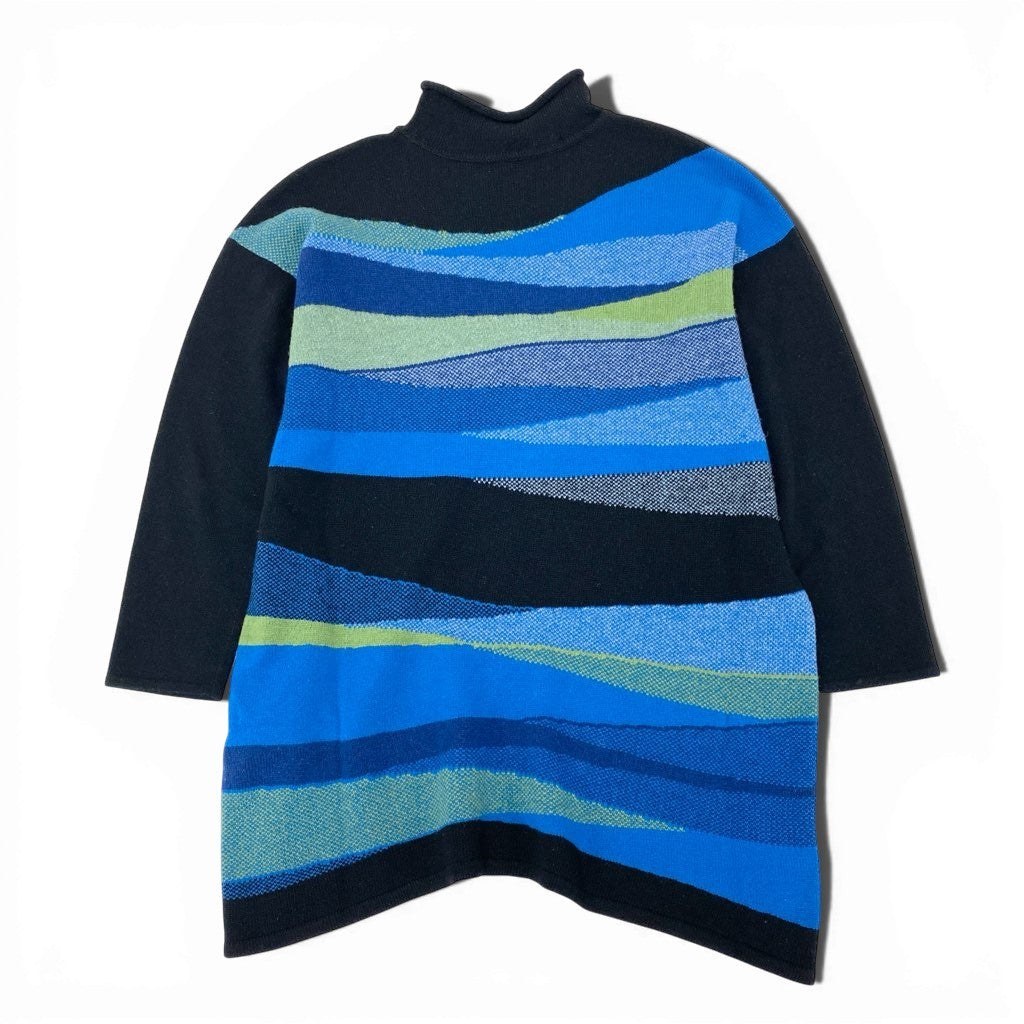 63a12 TOKUKO 1er VOL トクコプルミエヴォル チュニックワンピース ロングスリーブニット ハイネック レディース 女性用 サイズ9 マルチカラーu02t