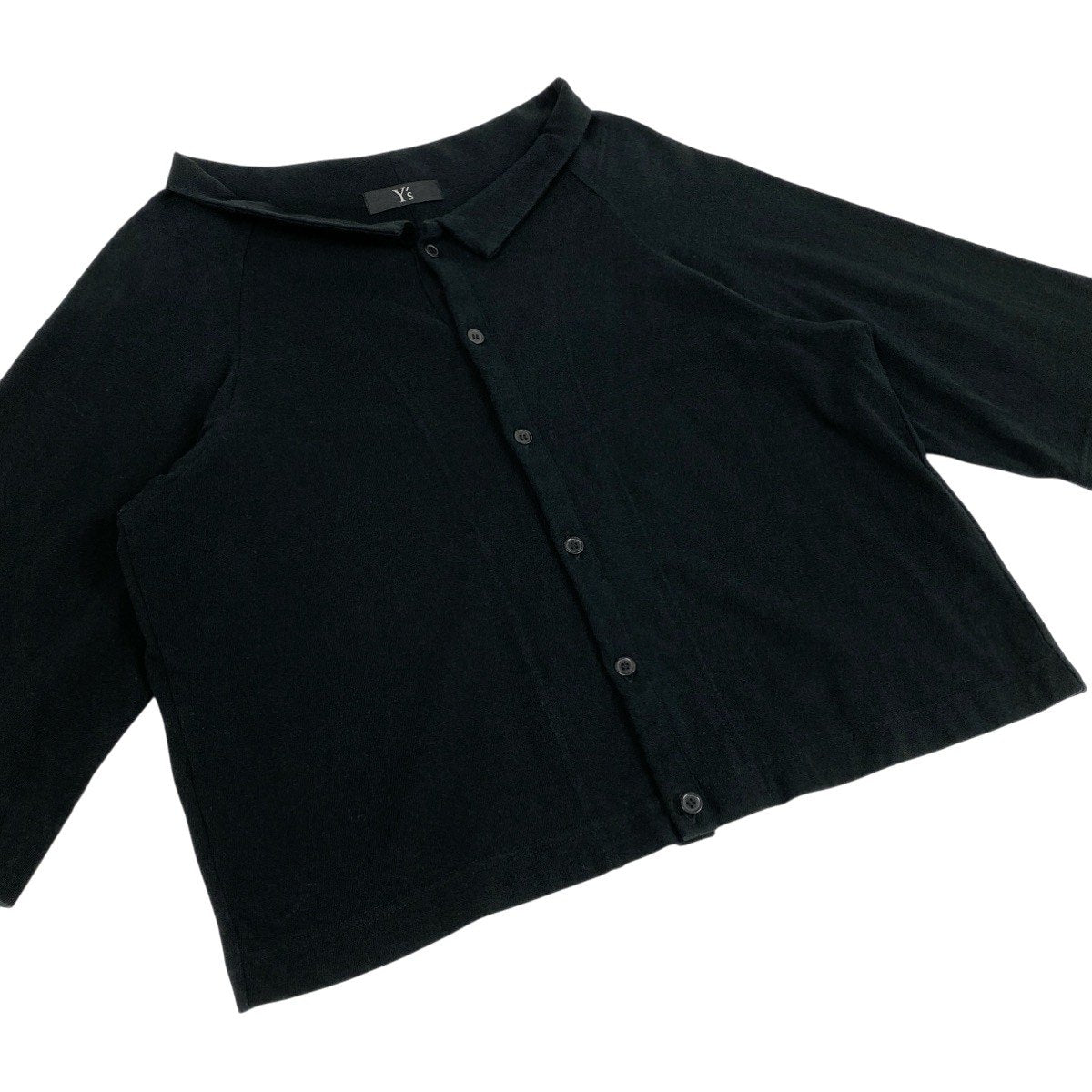 Ae28 Y`s ワイズ YOHJI YAMAMOTO ヨウジヤマモト ワイドスリーブ カーディガン サイズ2 ブラック コットン100％ レディース 女性服u02t