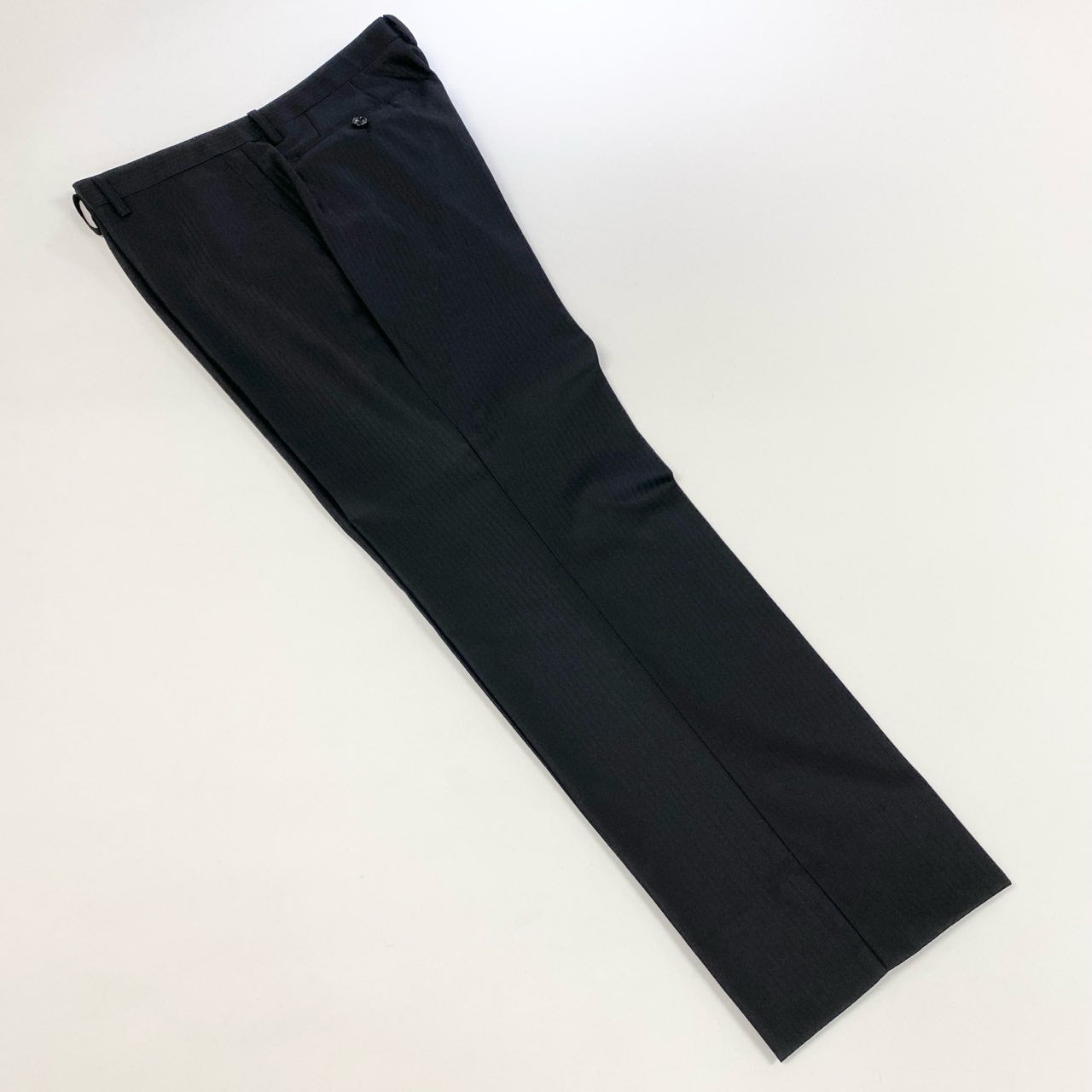 4k7 《美品》 NICOLE Selection ニコルセレクション セットアップスーツ 3ピース スリーピース ストライプ柄 シングル 2B ビジネス フォーマル メンズ 紳士服 52 ブラックo07t