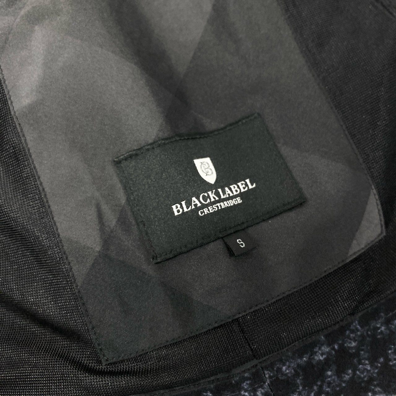 10k11 BLACK LABEL CRESTBRIDGE ブラックレーベルクレストブリッジ  テーラードジャケット アンコンジャケット 千鳥格子 ウォッシャブル ストレッチ メンズ 紳士服 S ブラック ネイビーu02t