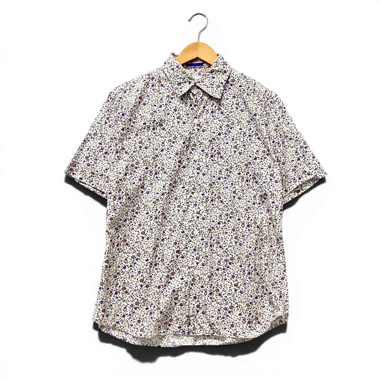 22f17 Paul Smith ポールスミス フラワープリントシャツ ショートスリーブシャツ 総柄 小花柄 サイズL マルチカラー コットン100％ メンズ 紳士服o07t