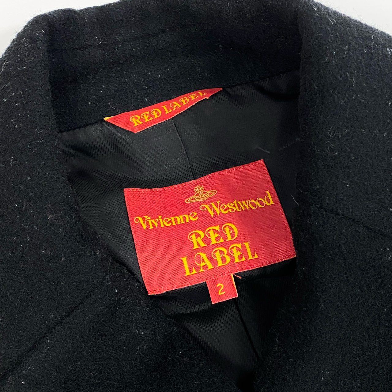 34a27 Vivienne Westwood RED LABEL ヴィヴィアンウエストウッド レッドレーベル 変形ピーコート ウールコート ショート丈 オーブロゴボタン 16-01-632012 2サイズ ブラック レディースo07t