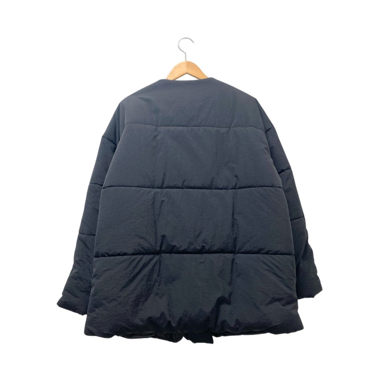 51c13 HeRIN.CYE へリンドットサイ 中綿ジャケット フード付き オーバージャケット フリーサイズ ブラック レディース アウター ブルゾンk02i