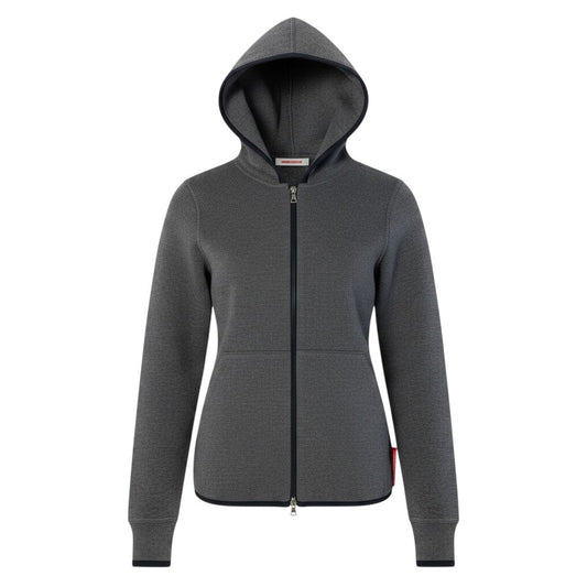 j26 PRADA ジップアップニットフーディー カーディガンパーカー ダブルジップ 48サイズ グレー メンズ 男性用u02t