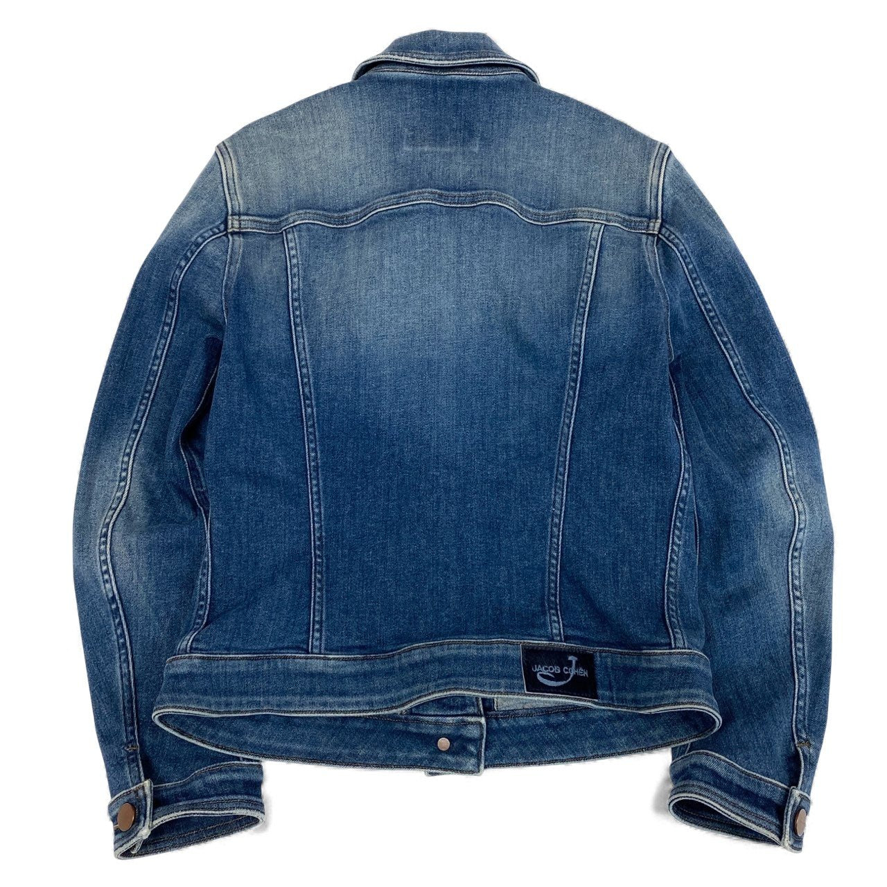 39L15 JACOB COHEN ヤコブコーエン ヴィンテージウォッシュ ストレッチデニムジャケット アウター Sサイズ相当 インディゴ レディースo07t