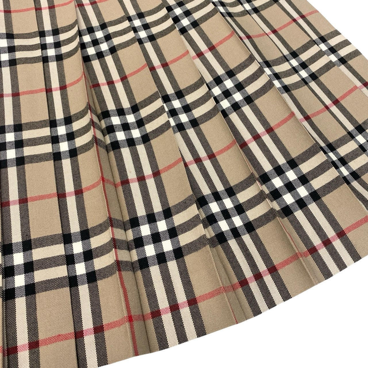 60c6 Vintage Burberrys バーバリーズ ヴィンテージ ノバチェック フレアスカート タックプリーツ 13AR ベージュ系 ウール レディースu02t