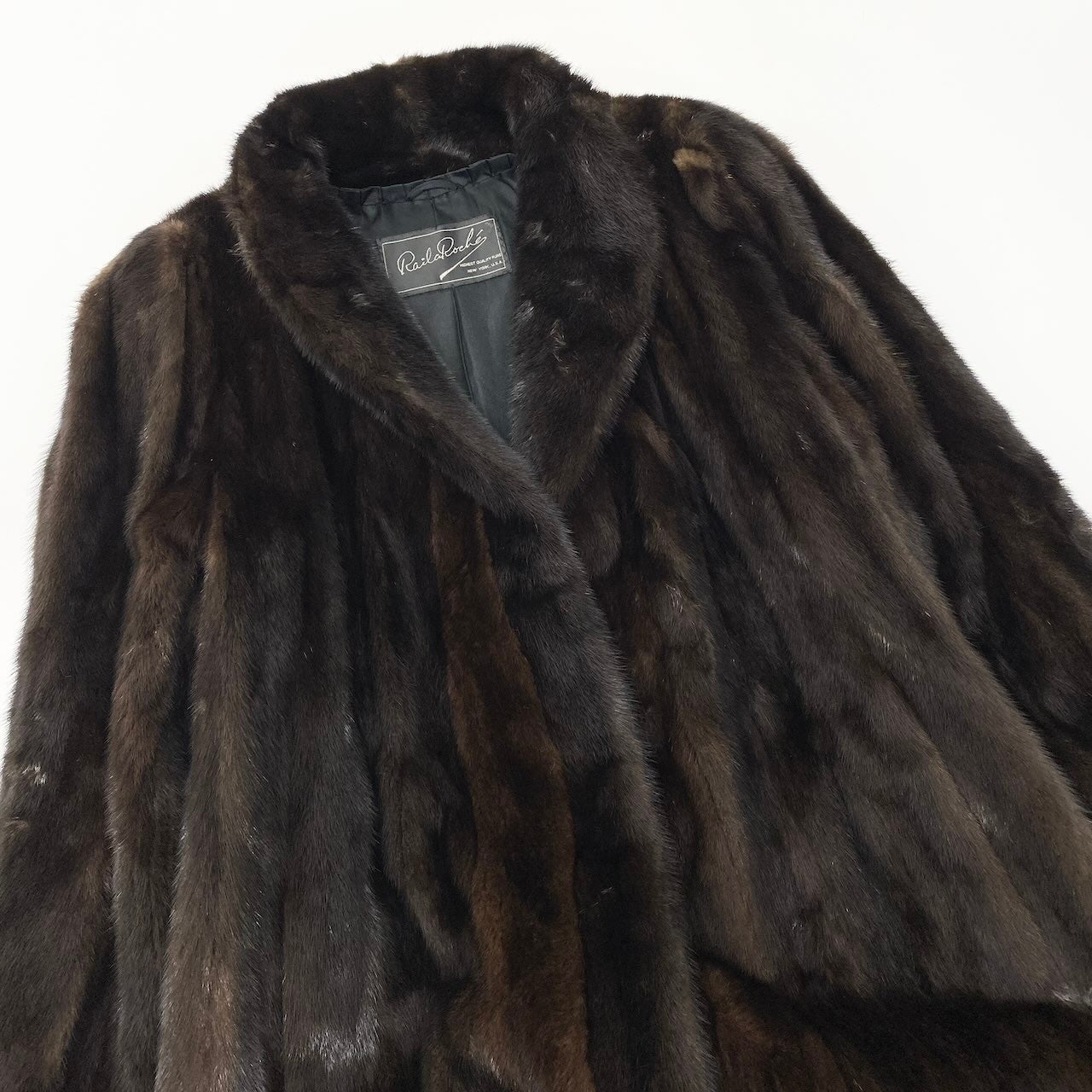 47c18 超ロング ダークミンク ファーコート 丈110cm サイズF ダークブラウン 本毛皮 Dark Mink Fur Super Long Coatt18r