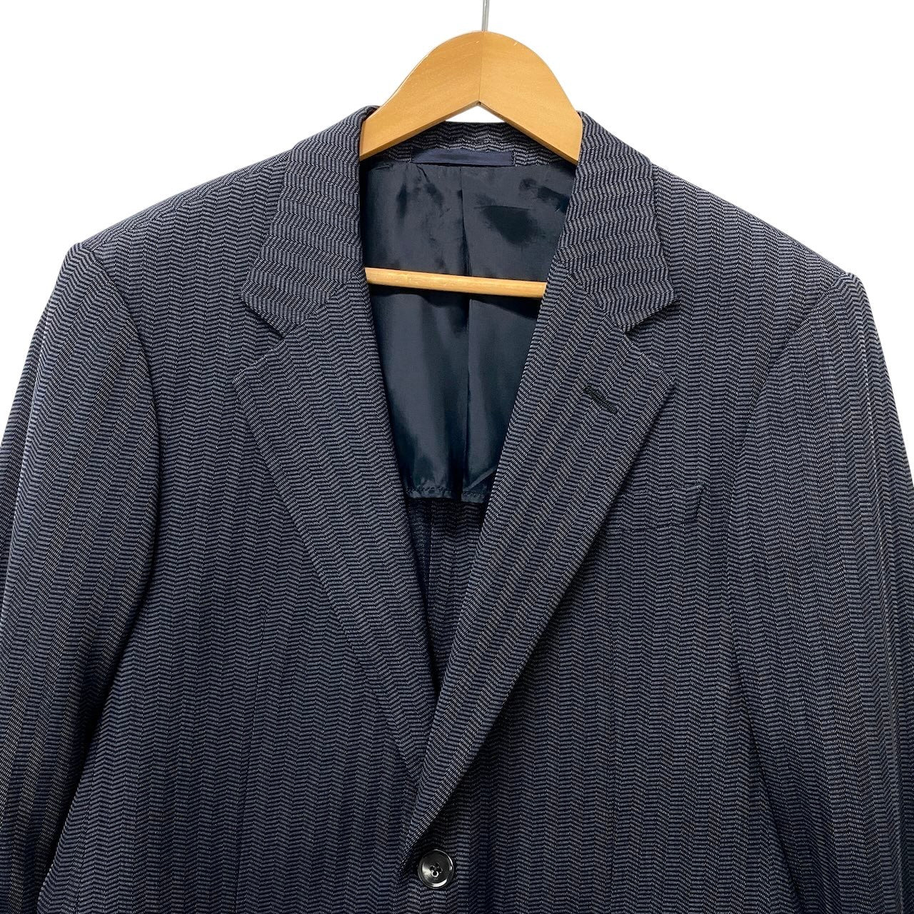 34e16 ARMANI COLLEZIONI テーラードジャケット ヘリンボーン柄 イタリア製 50サイズ グレー系 メンズ 男性用u02t