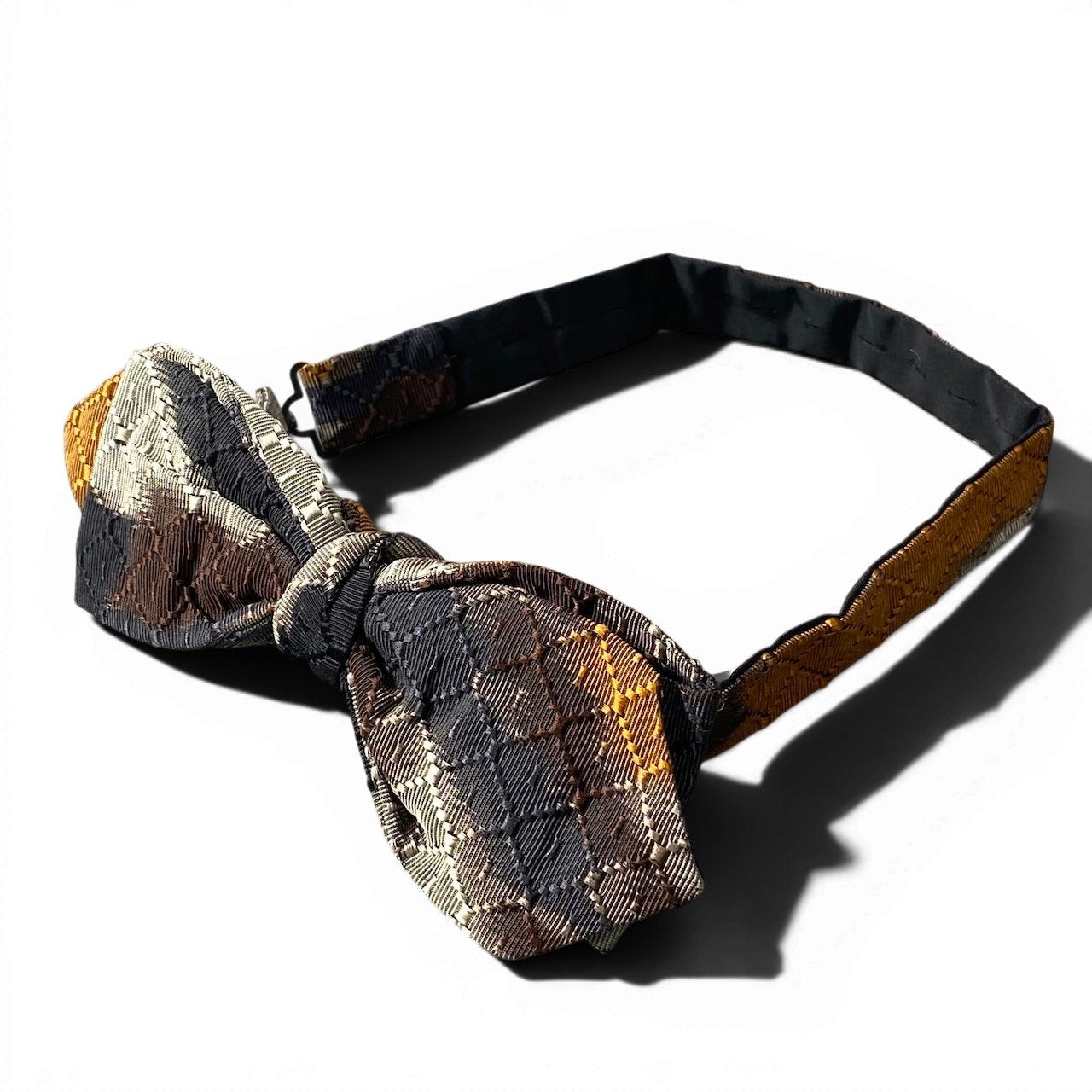 f17 GUCCI グッチ トムフォード期 ディアマンテ 蝶ネクタイ マルチカラー シルク コットン メンズ 紳士用k02i