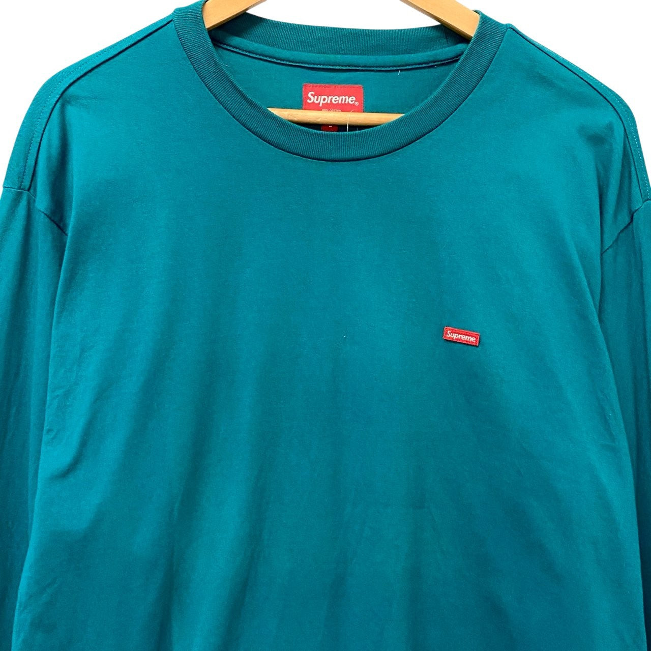 83b26 Supreme シュプリーム 24SS スモールボックスロゴTシャツ ロングスリーブTシャツ Lサイズ グリーン系 コットン100％ メンズ 男性用u02t