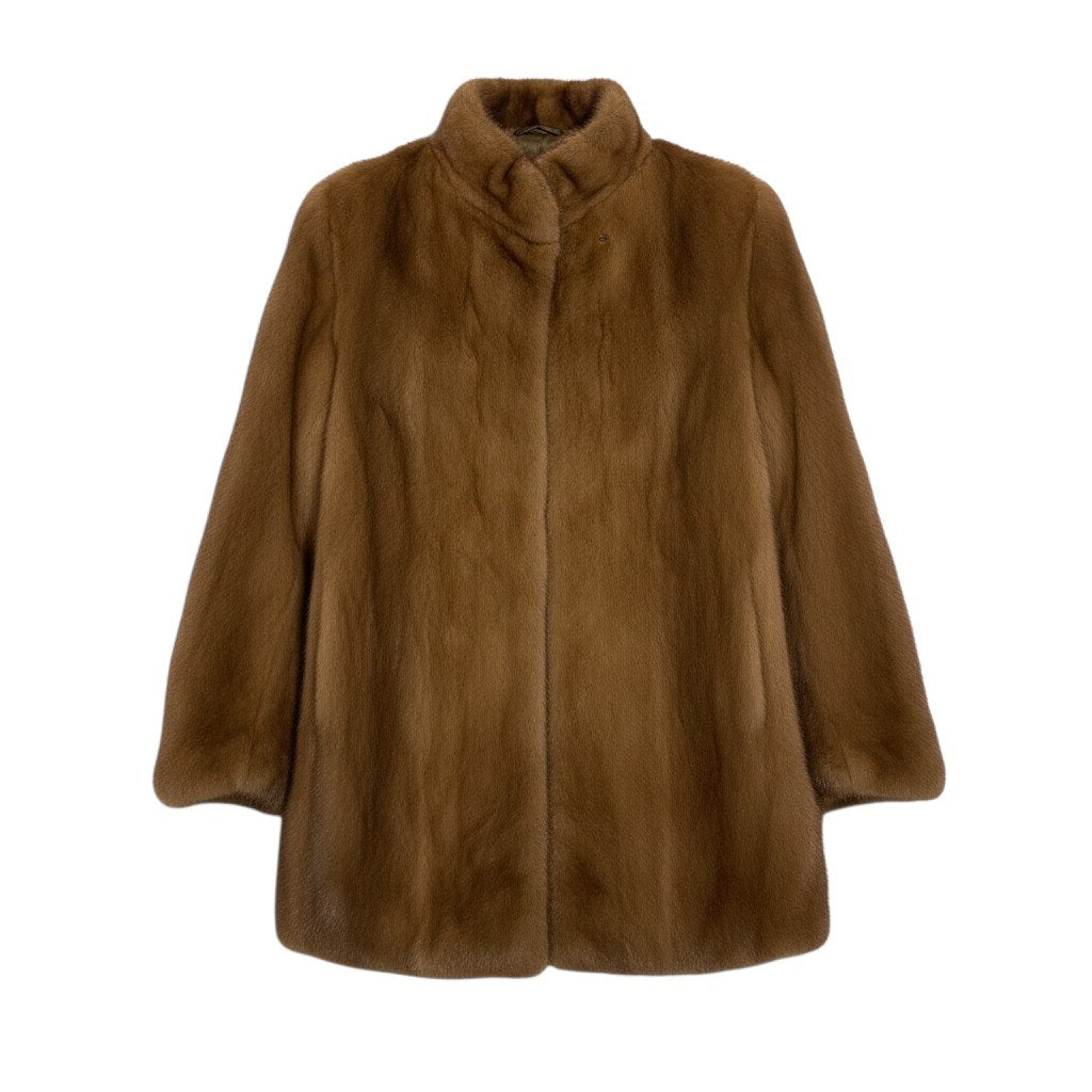 36j7 パステルミンク ファーコート サイズ11 茶系 本毛皮 Pastel Mink Fur Coat リアルファーt18r