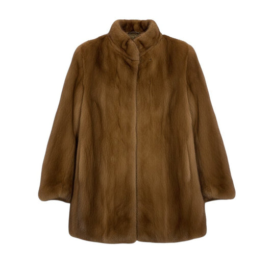 36j7 パステルミンク ファーコート サイズ11 茶系 本毛皮 Pastel Mink Fur Coat リアルファーt18r
