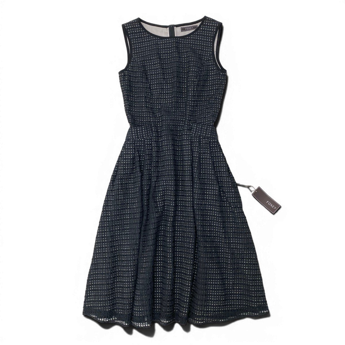 75g23 【未使用タグ付】 FOXEY フォクシー 24SS Early Summer Dress Lgende ノースリーブ ドレスワンピース 44361 サイズ38 ブラック レディースt18r