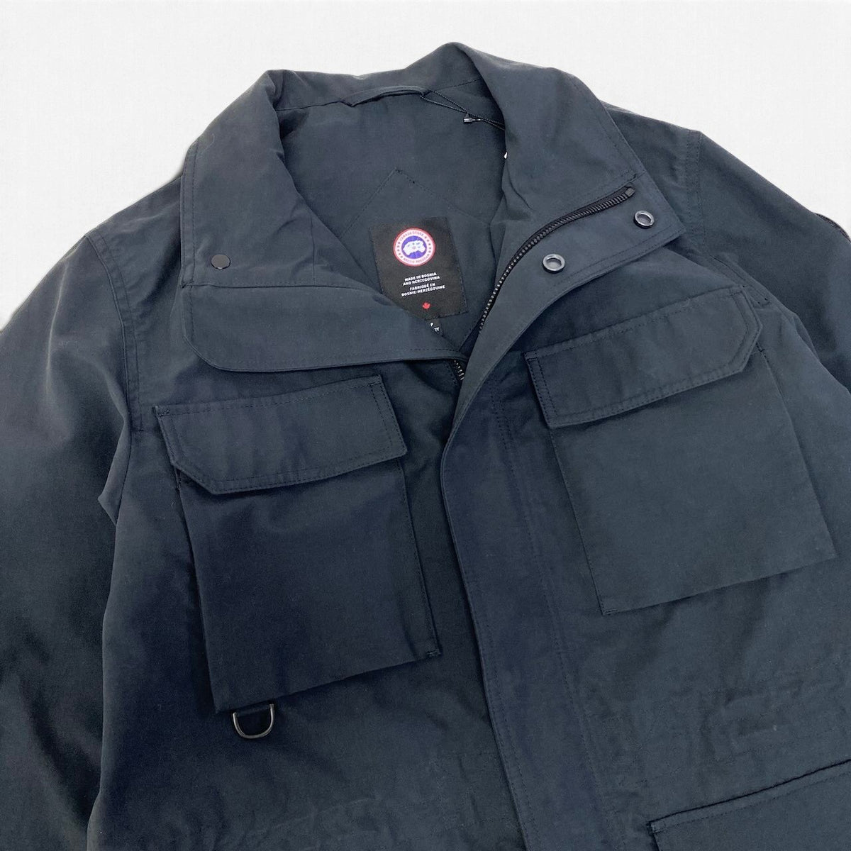 37i26 【未使用タグ付】 CANADA GOOSE カナダグース ハリソンジャケット ロゴパッチ 4814M サイズSP ネイビー コットン ナイロン メンズk02i