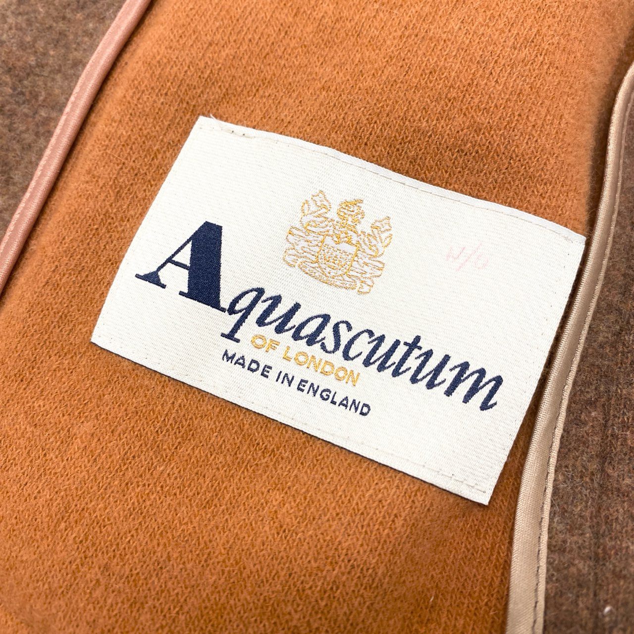 36k28 Aquascutum OF LONDON アクアスキュータム 英国製 チェスターコート 縮絨ウール アンゴラ混  10REG ブラウン レディース 女性用u02t