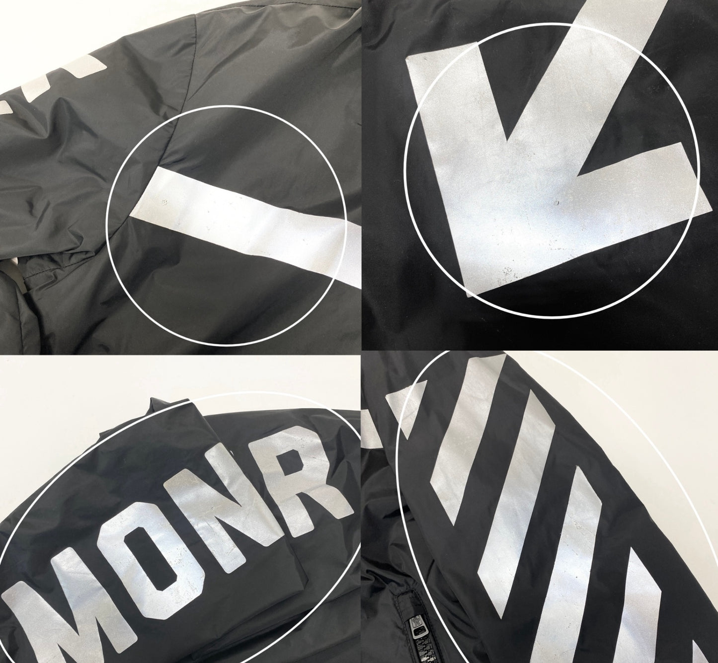 42e13 MONCLER モンクレール off-Whiteコラボ フーディーナイロンジャケット パーカー DIND-16-961 5サイズ ブラック ホワイト ナイロン100％ メンズ 男性用u02t