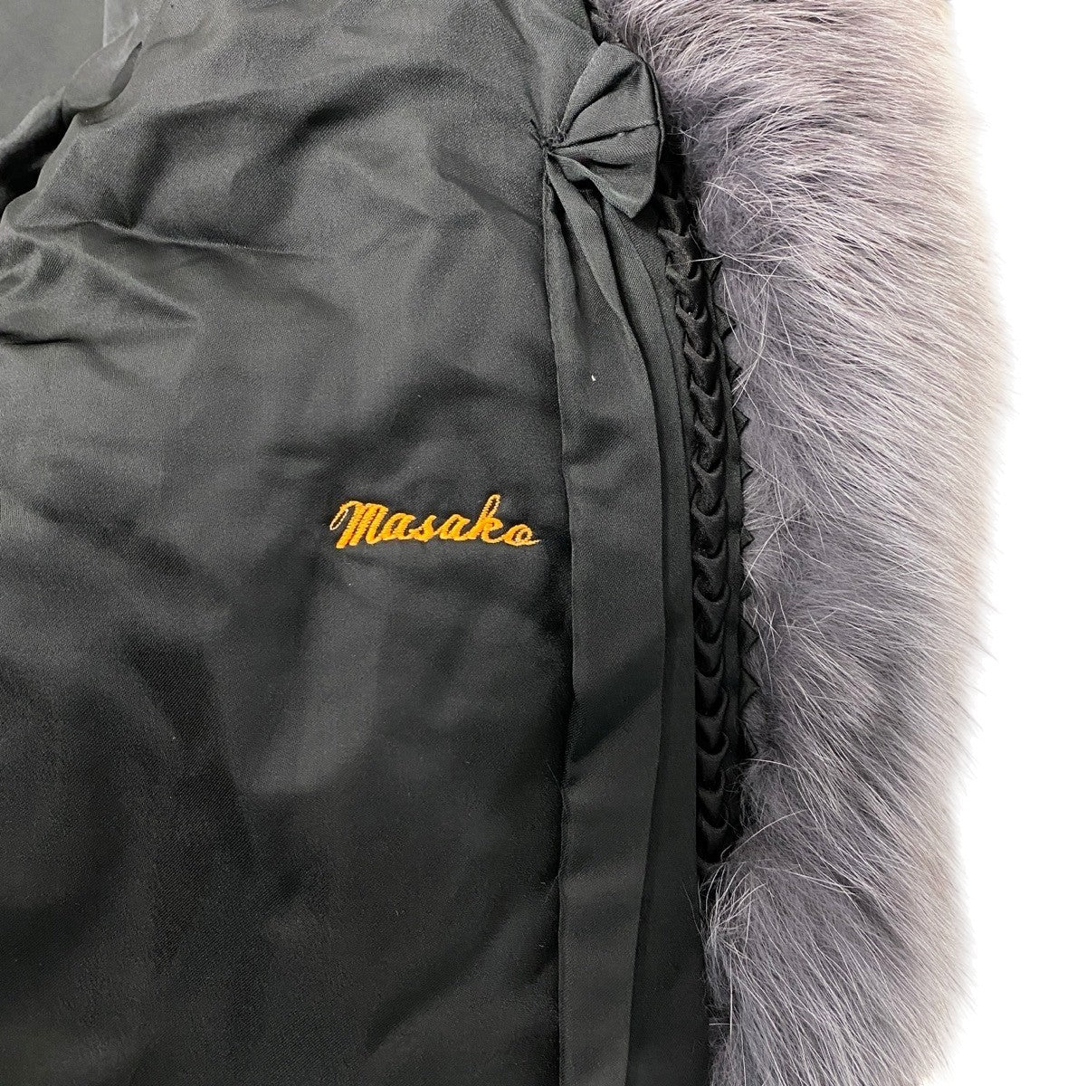 90h8 SAGA FOX サガフォックス 銀サガ 袖段 染め ブルーフォックス ファーコート F グレー 最高級本毛皮 Dyed Fox Fur Coatt18r