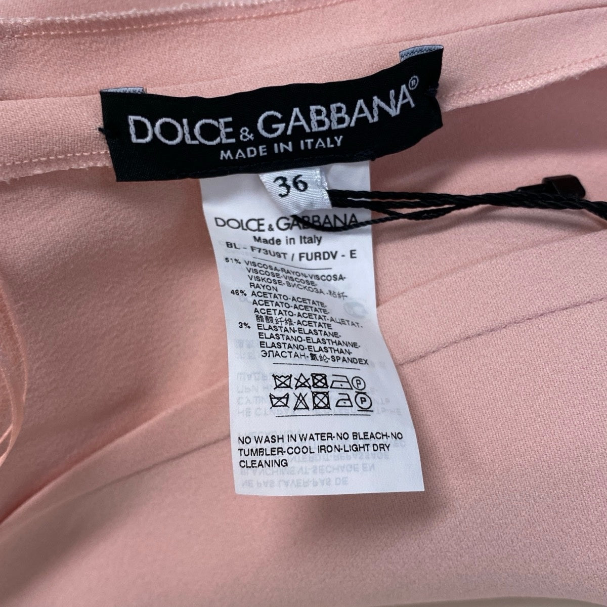 Ef26 【新品保管品】DOLCE&GABBAN ドルチェアンドガッパーナ 半袖トップス ブラウス レーヨンブレンド フレアスリーブ タグ付き レディース 女性用 F73U9T 36 ピンクu02t