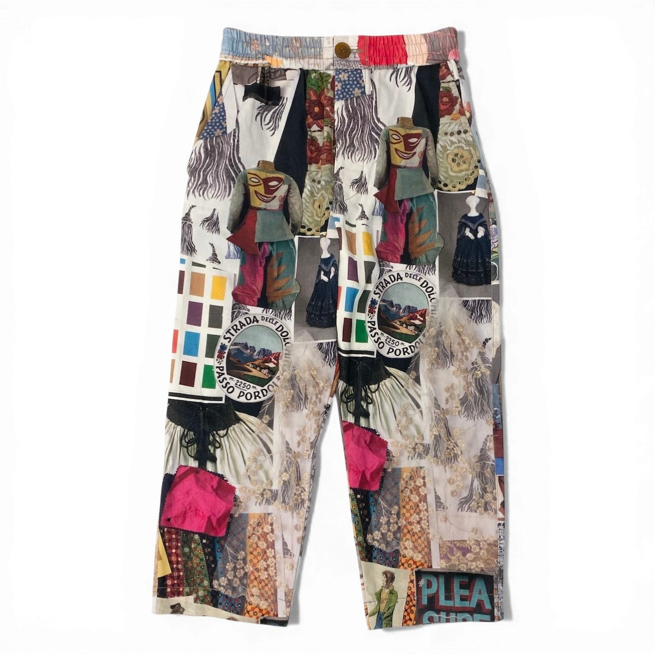 84c27【美品】Vivienne Westwood MAN ヴィヴィアンウエストウッド マン 23SS ムードボードプリント テーパードパンツ ボタンフライ パンツボトム VW-V1-72737 44サイズ マルチカラー コットン100％ メンズ 男性用u02t