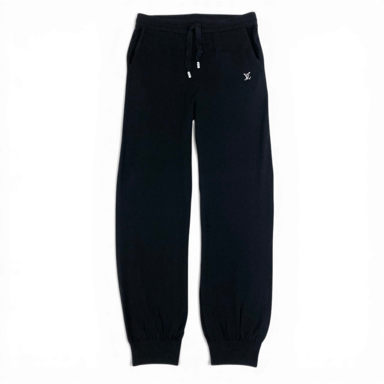 Id2 《極美品》 LOUIS VUITTON ルイヴィトン × 草間彌生 LV ニットスウェットパンツ LV Knit Sweat Pants サイズL ブラック Yayoi Kusamat18r
