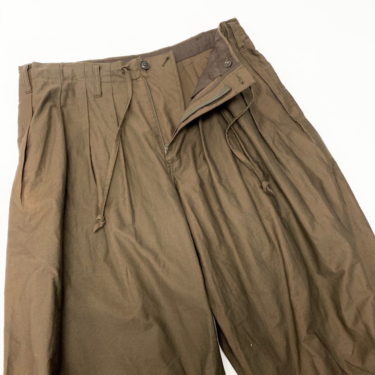 87a29 Yohji Yamamoto POUR HOMME ヨウジヤマモト プールオム バルーンパンツ ワイドパンツ ボトムパンツ HD-P07-002 2サイズ ブラウン コットン100％ メンズo07t