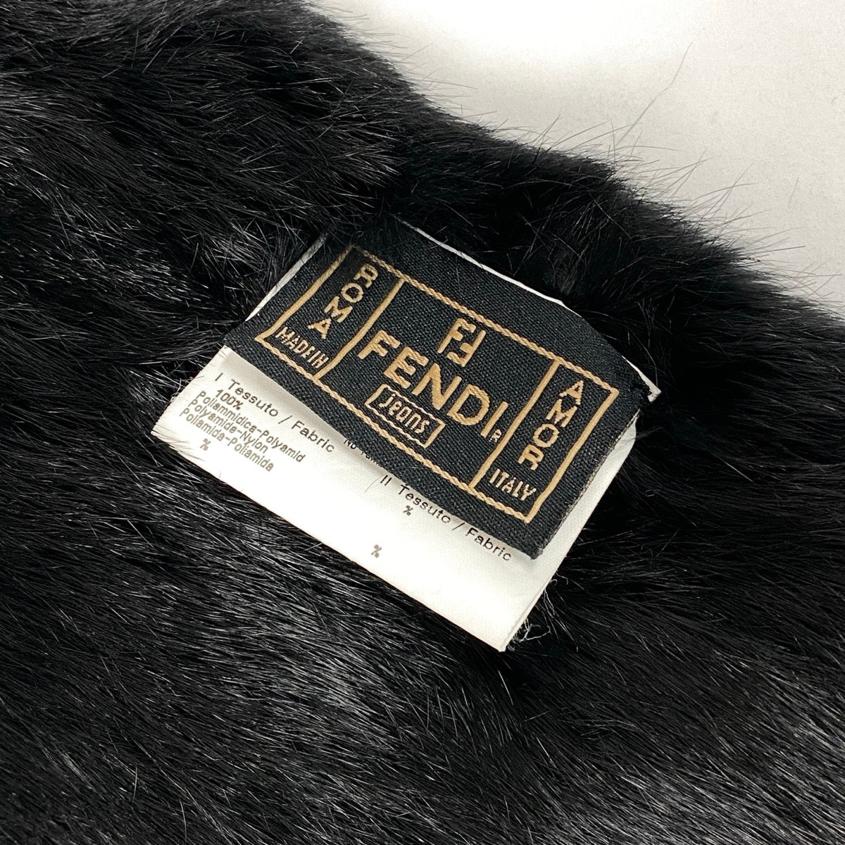 Eh10 FENDI フェンディ リバーシブルベスト フェイクファー 2way ジップアップベスト ノースリーブ  IT44 ブラック レディース 女性用u02t