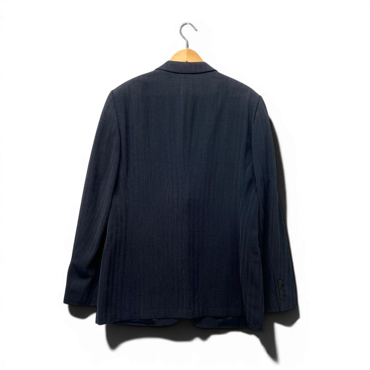 34e16 ARMANI COLLEZIONI テーラードジャケット ヘリンボーン柄 イタリア製 50サイズ グレー系 メンズ 男性用u02t