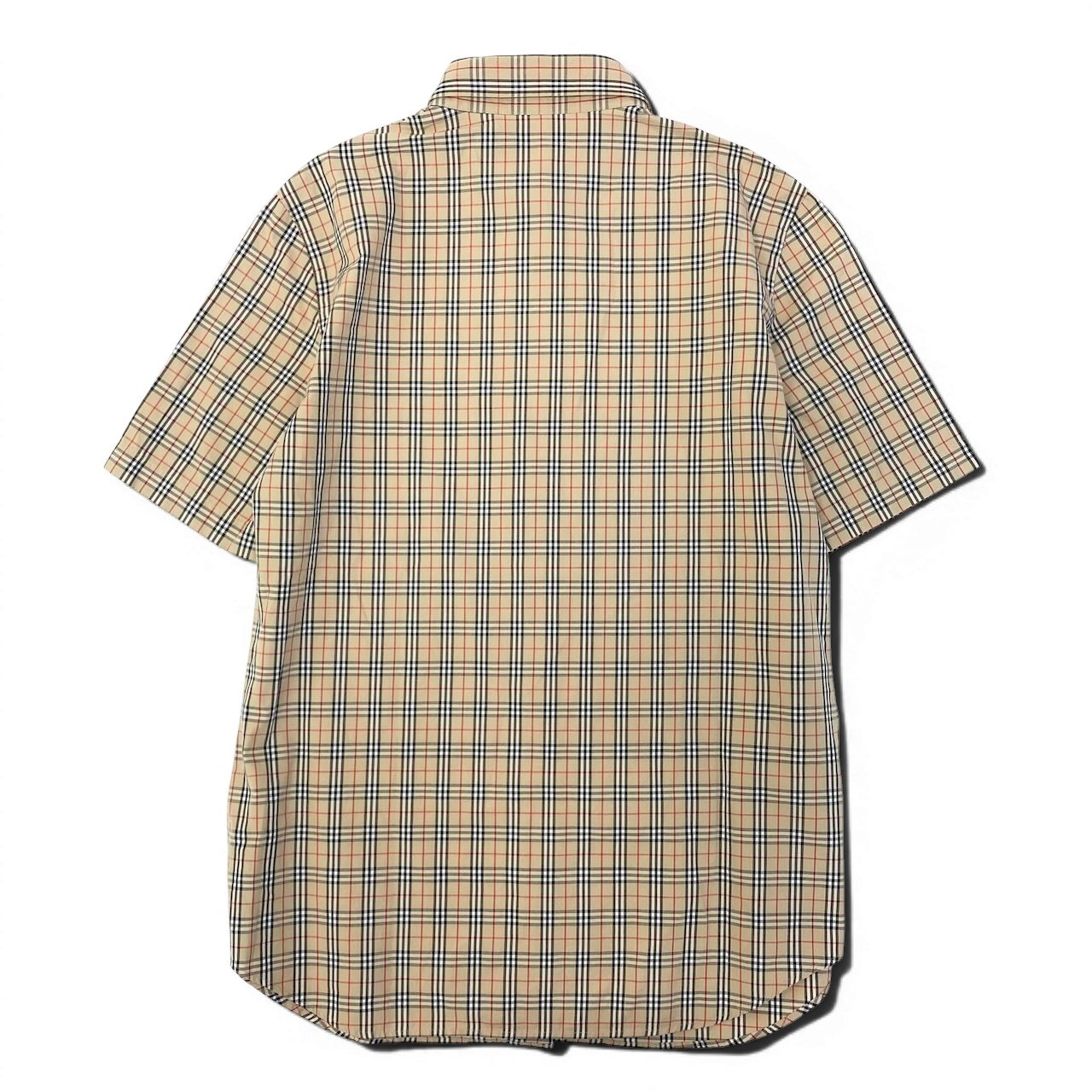 60d28 Burberrys バーバリー ノバチェックシャツ 半袖シャツ ワンポイント刺繡 サイズ40 ベージュ系 コットン100％ レディース女性用u02t
