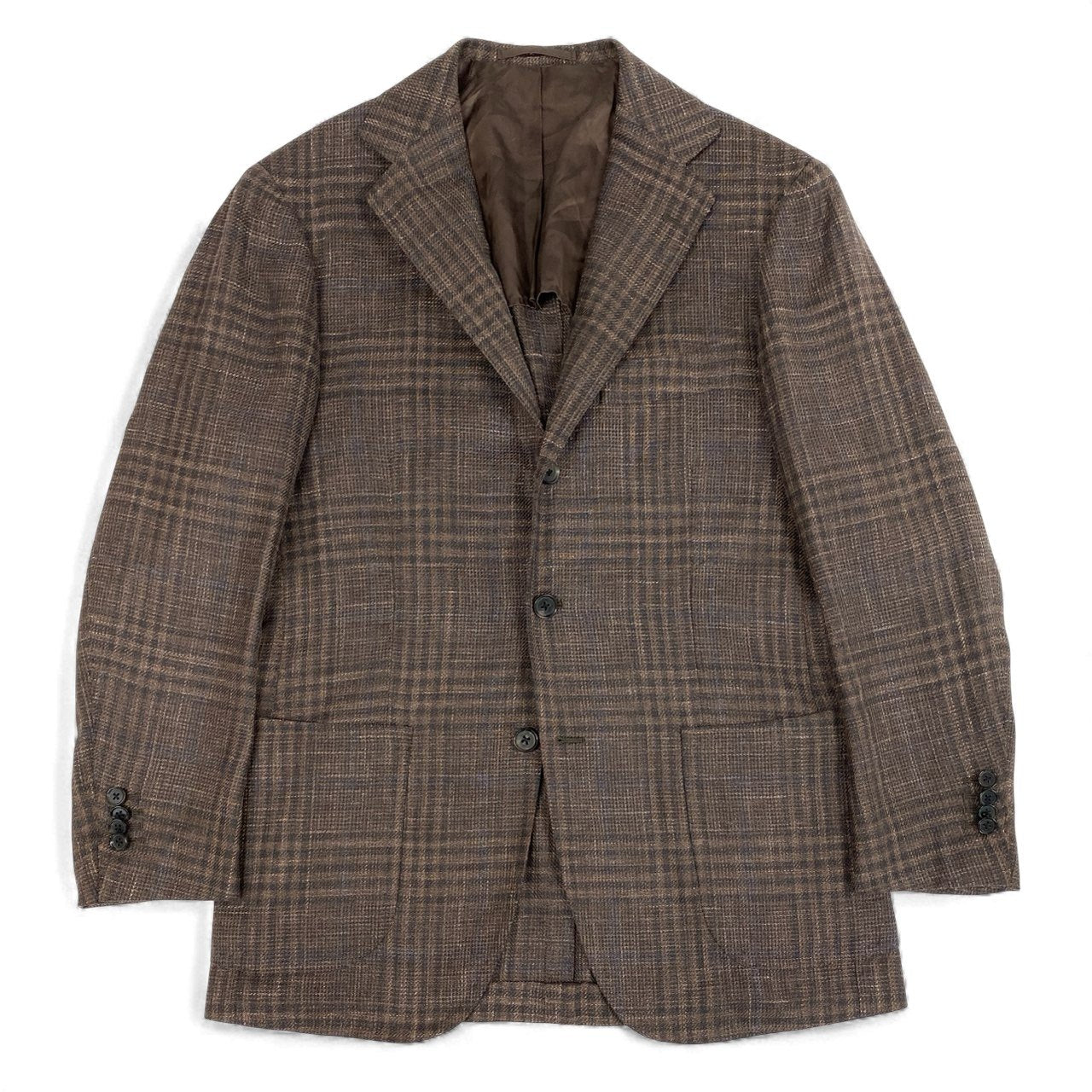 7L12 RING JACKET MEISTAR リングヂャケット マイスター テーラードジャケット サマージャケット ブレザー 46 ブラウン チェック メンズ 男性用u02t