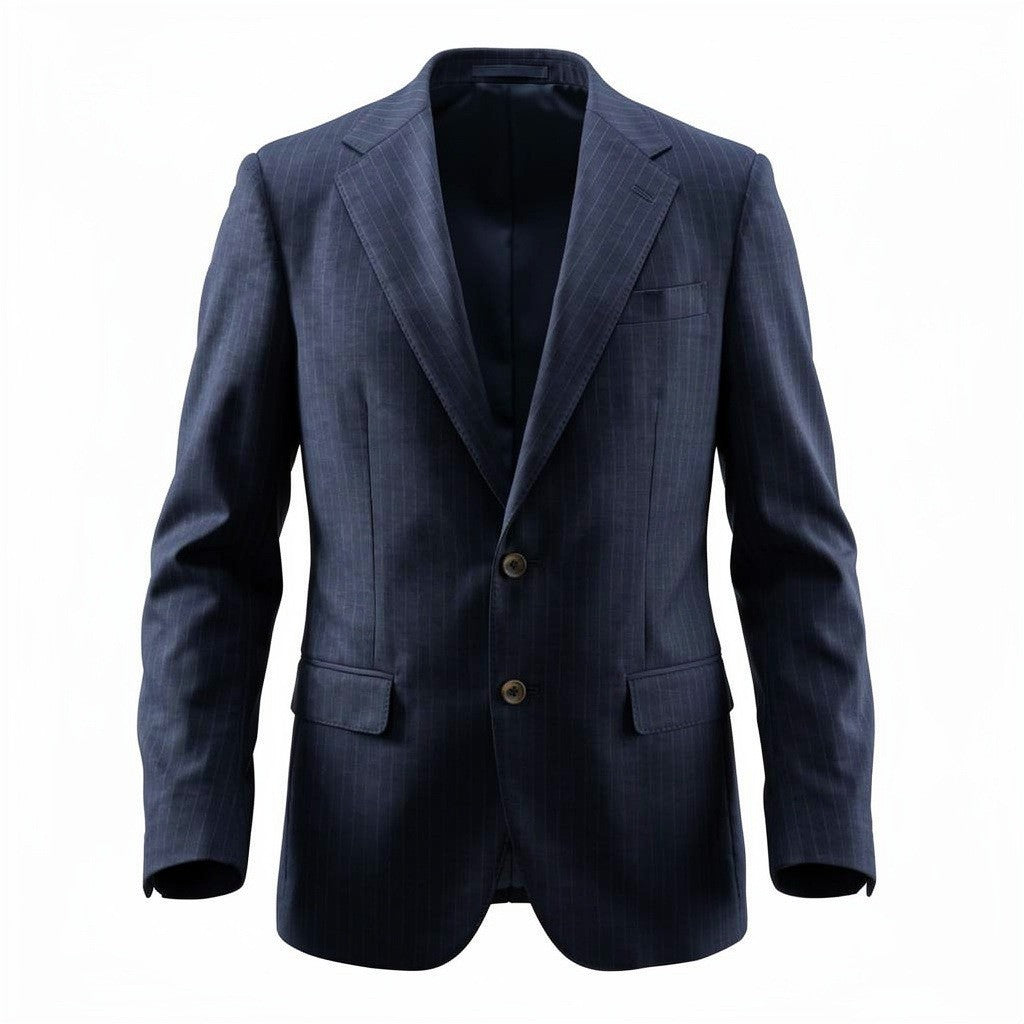 54l28 POLO RALPH LAUREN ポロラルフローレン PERFORMANCE SUIT テーラードジャケット アンコンジャケット ストライプ柄 シングル 2B メンズ 紳士服 大きいサイズ XL ネイビー ウール100％o07t